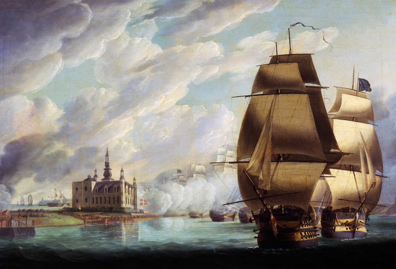 Nelson forza il passaggio del Sound, 30 marzo 1801, prima della battaglia di Copenaghen, di R. Dodd da Robert Dodd