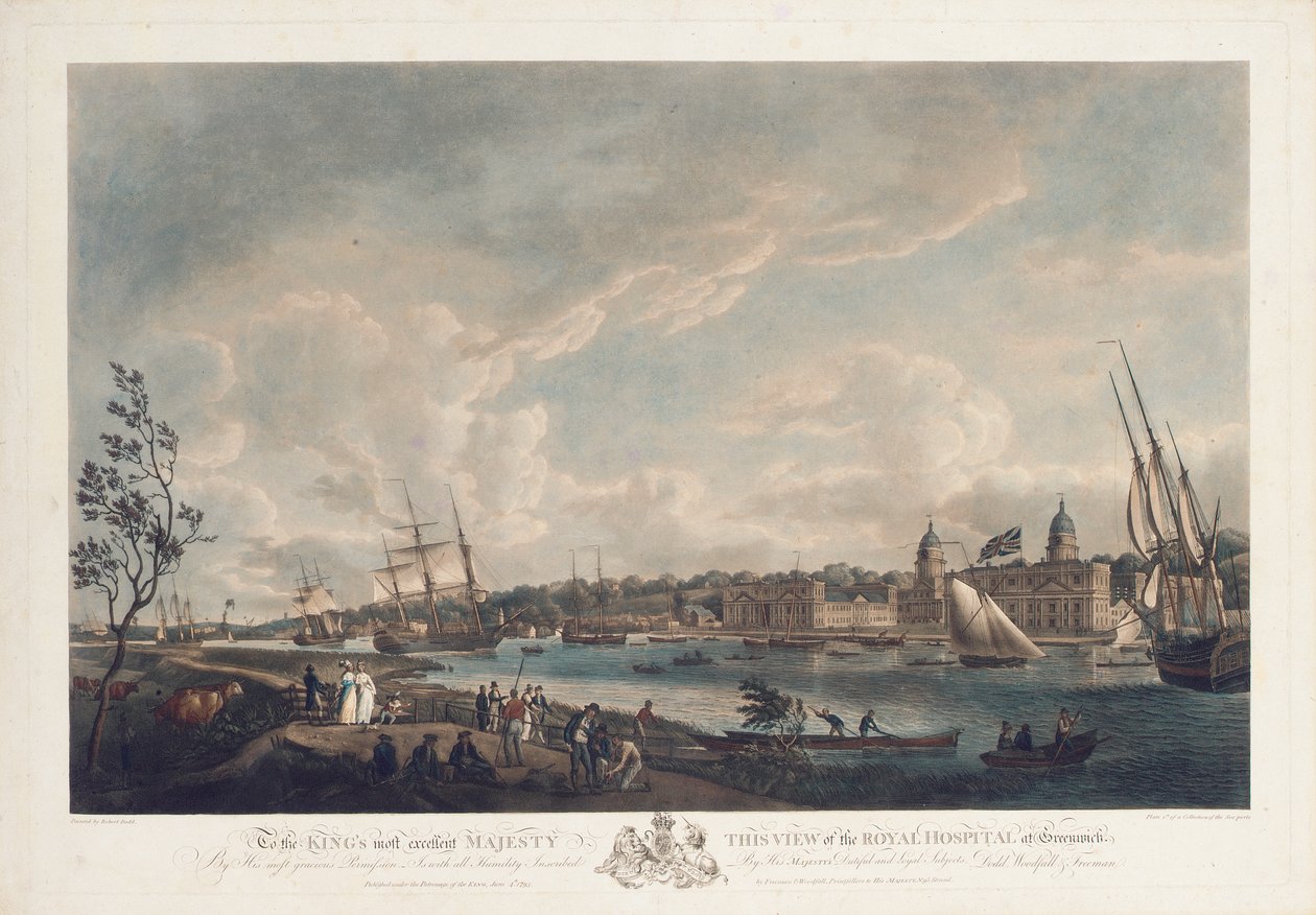 Veduta del Royal Hospital di Greenwich da Robert Dodd