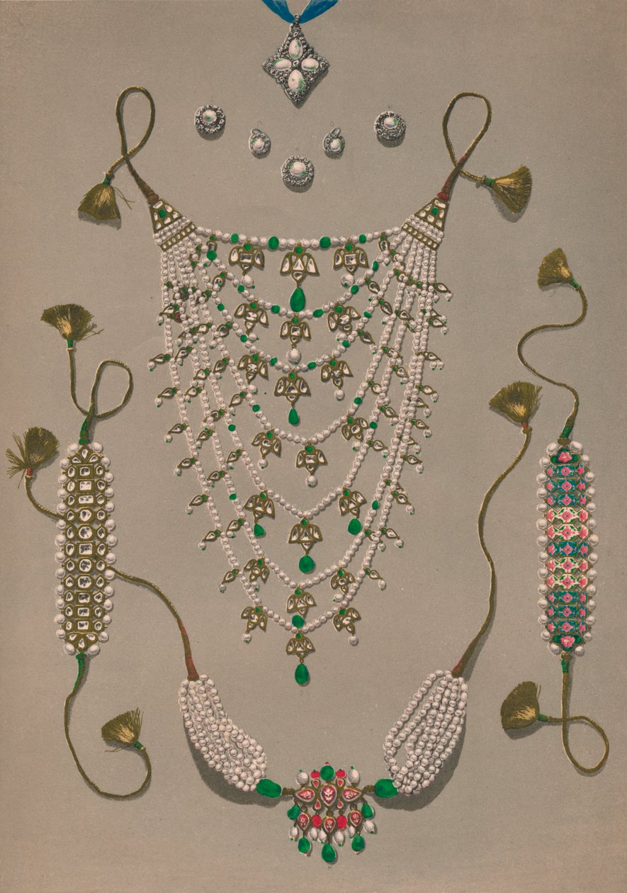Croce pendente, spille e orecchini, suite di ornamenti indiani da Robert Dudley