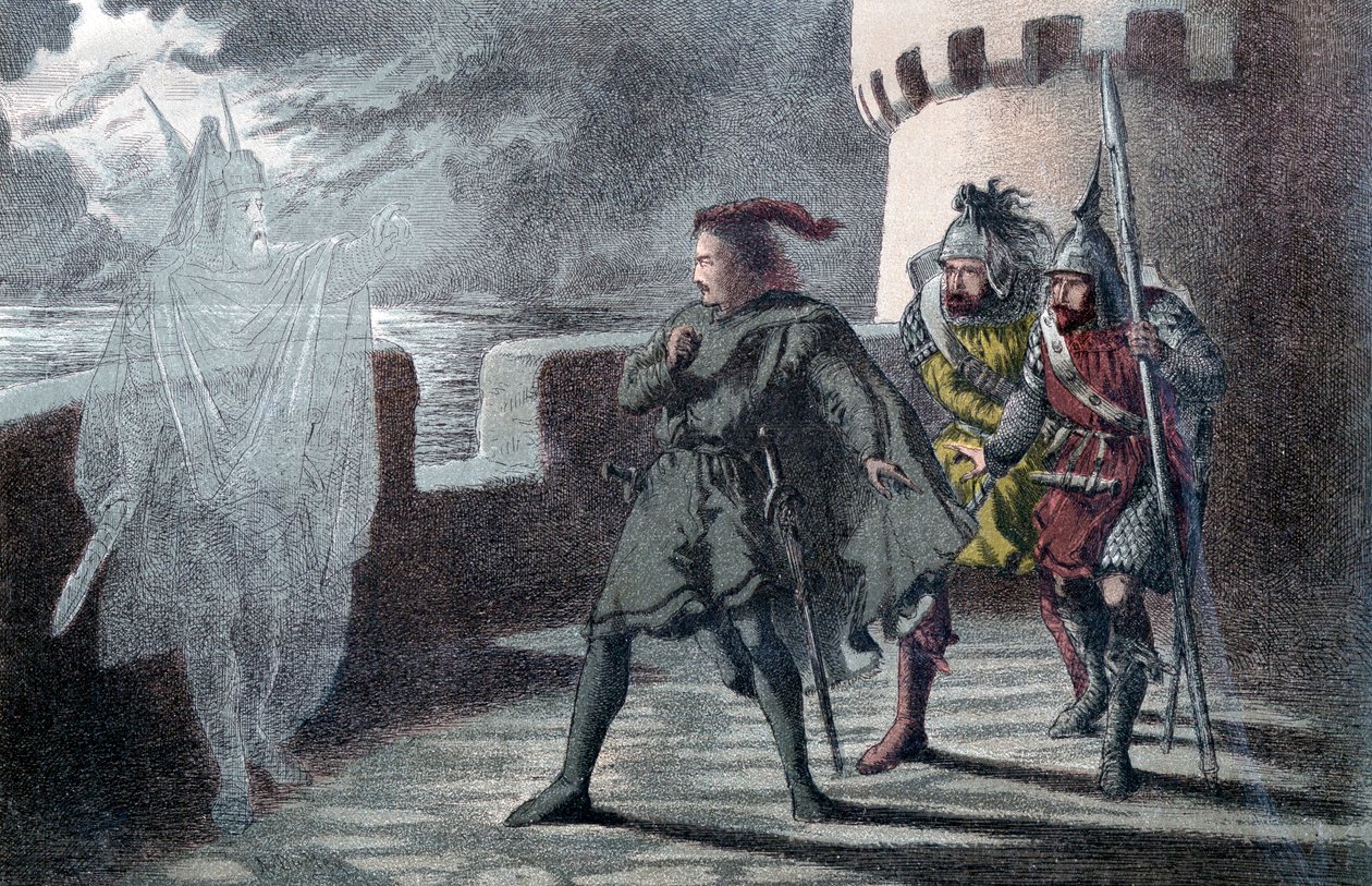 Amleto vede il fantasma di suo padre sulle mura del Castello di Elsinore da Robert Dudley