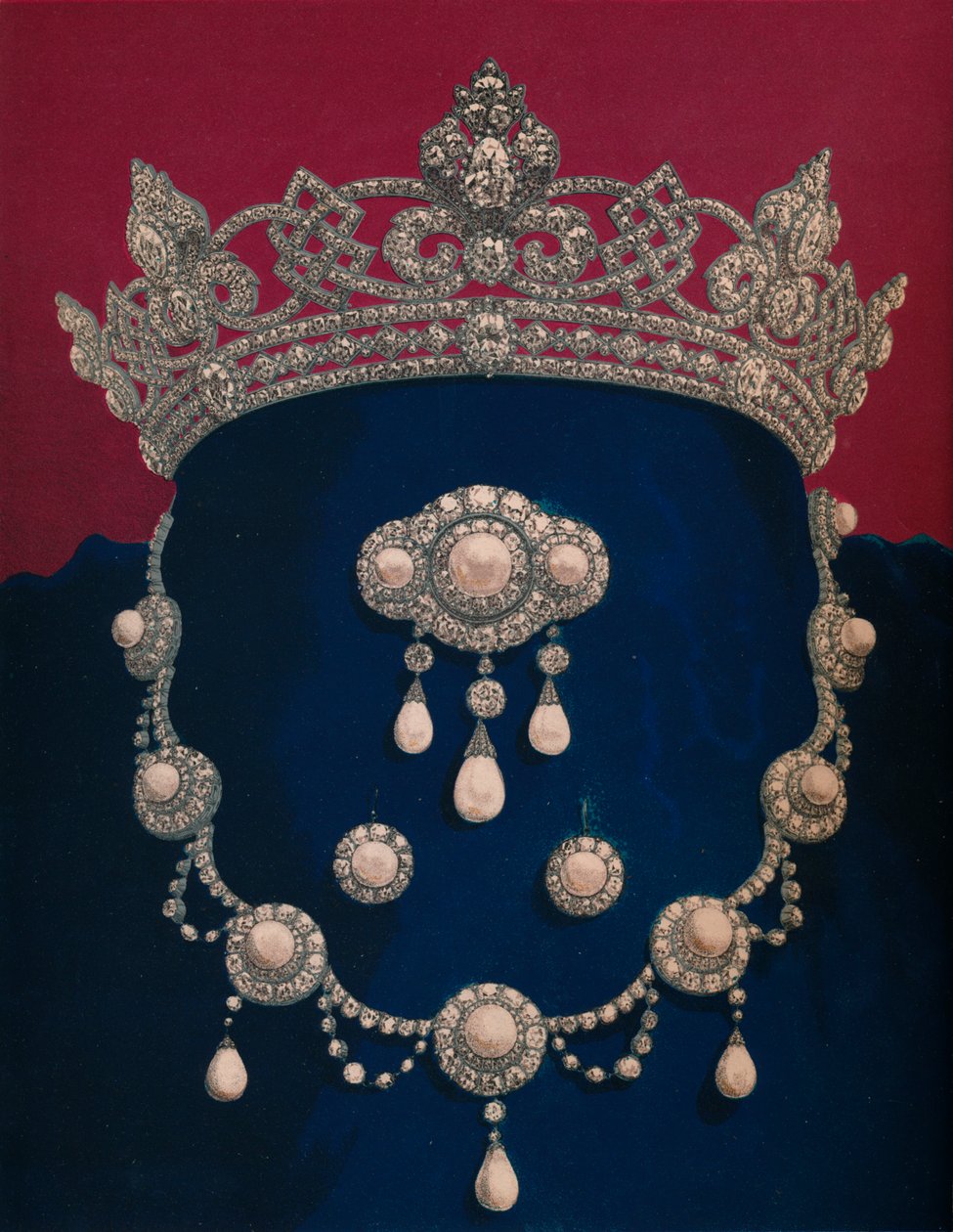 Parure di diamanti e perle - Il dono di SAR il Principe di Galles, 1863 da Robert Dudley