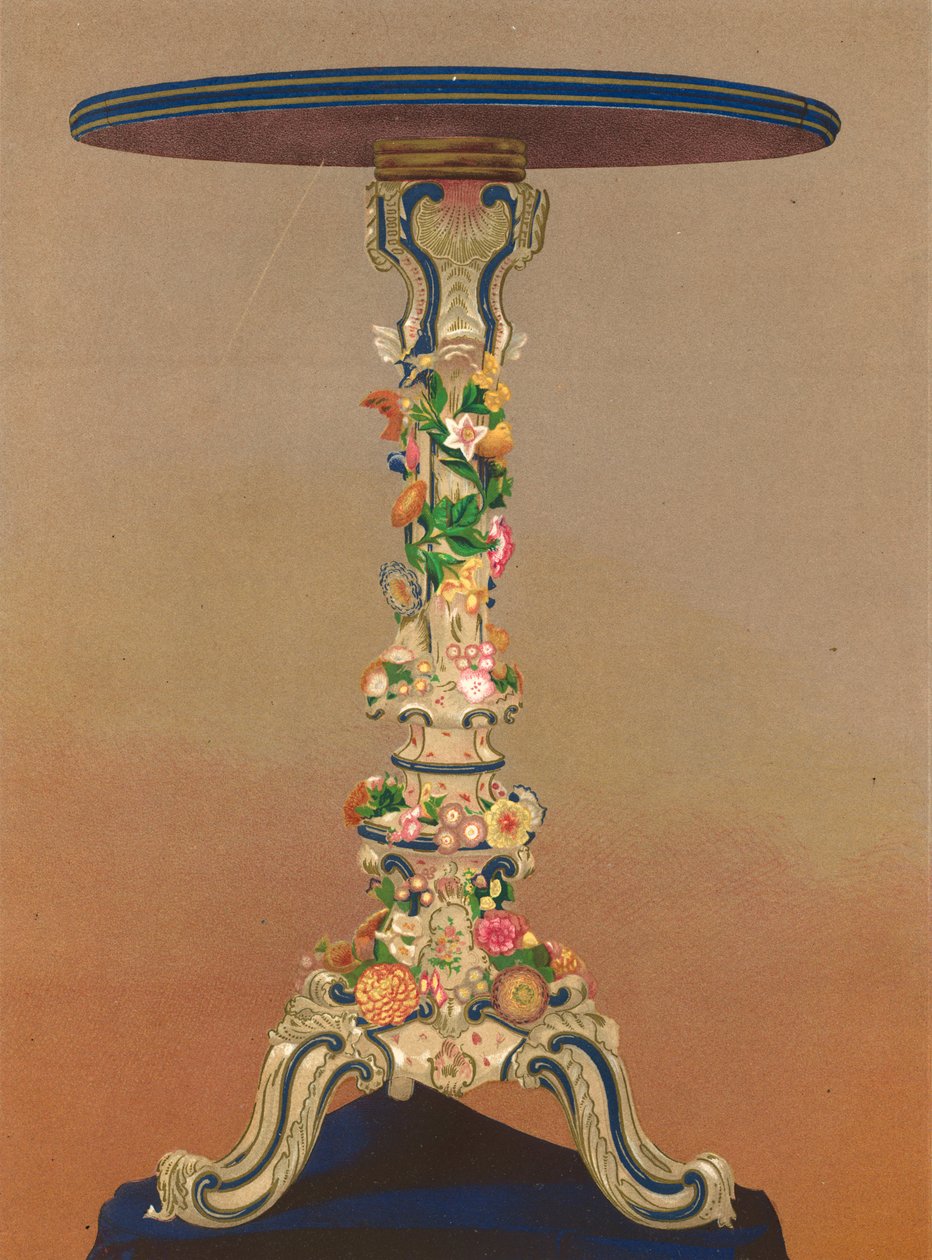 Tavolo di porcellana di Dresda, presentato dalla duchessa di Anhalt Bernburg (cromolito) da Robert Dudley