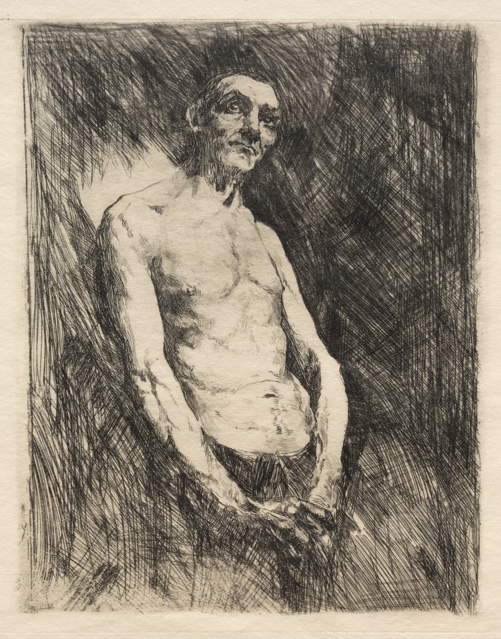 Mezza figura di uomo nudo da Robert Frederick Blum