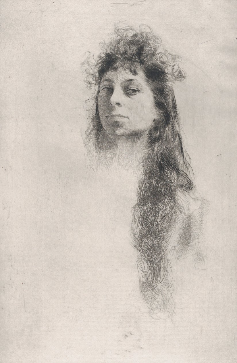 Testa di una Ragazza con Capelli Lunghi da Robert Frederick Blum