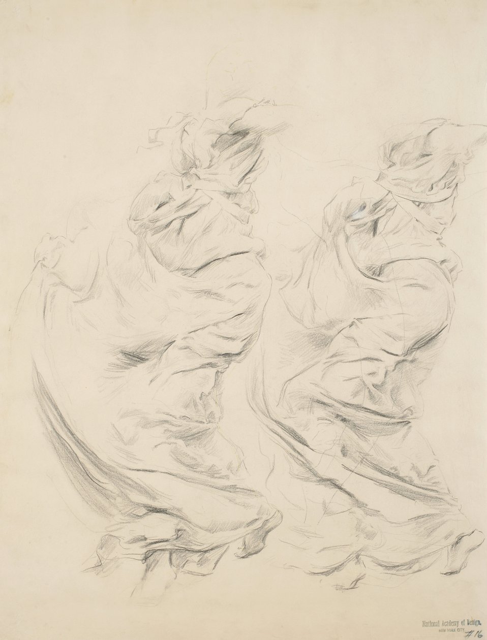 Schizzo di drappeggio, possibilmente per murale Moods to Music da Robert Frederick Blum