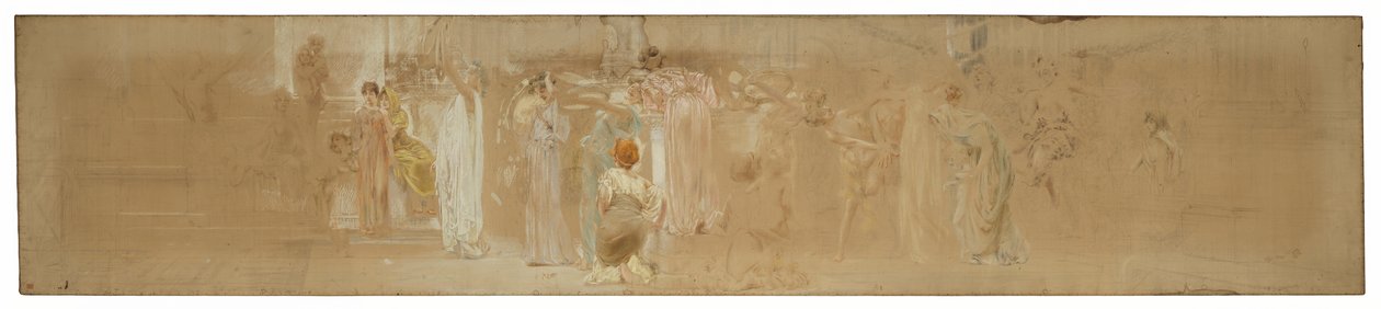 Studio per una processione, "Festival della vendemmia," Mendelssohn Glee Club, New York, NY da Robert Frederick Blum