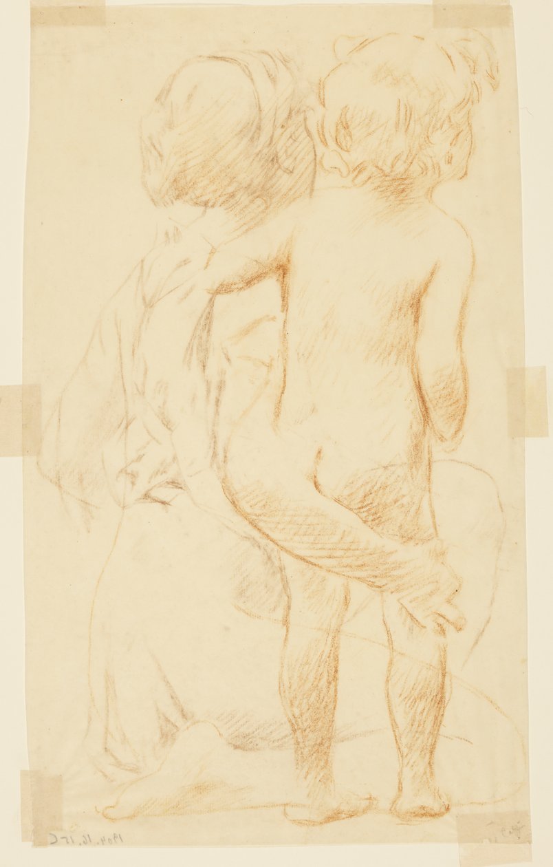 Studio per una donna seduta con un bambino, "Festival della vendemmia," Mendelssohn Glee Club, New York, NY da Robert Frederick Blum