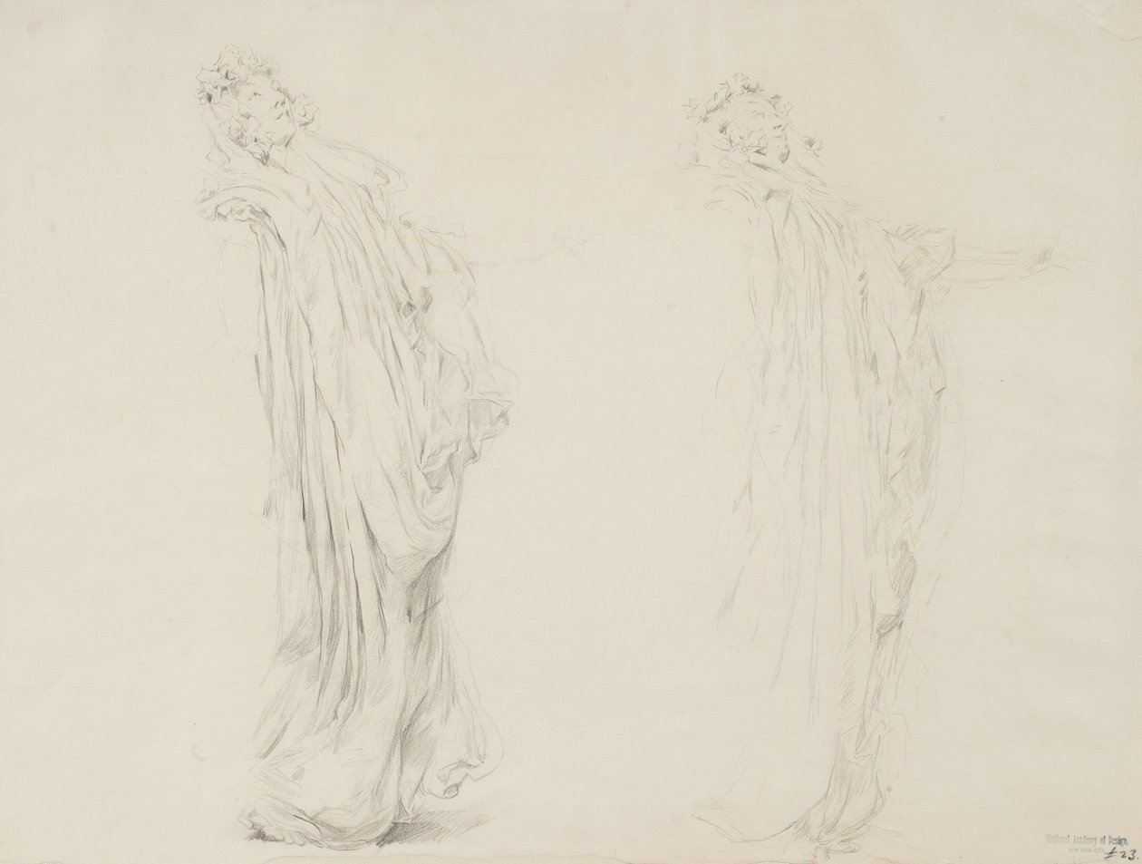 Studio di due figure femminili per murale Moods to Music da Robert Frederick Blum