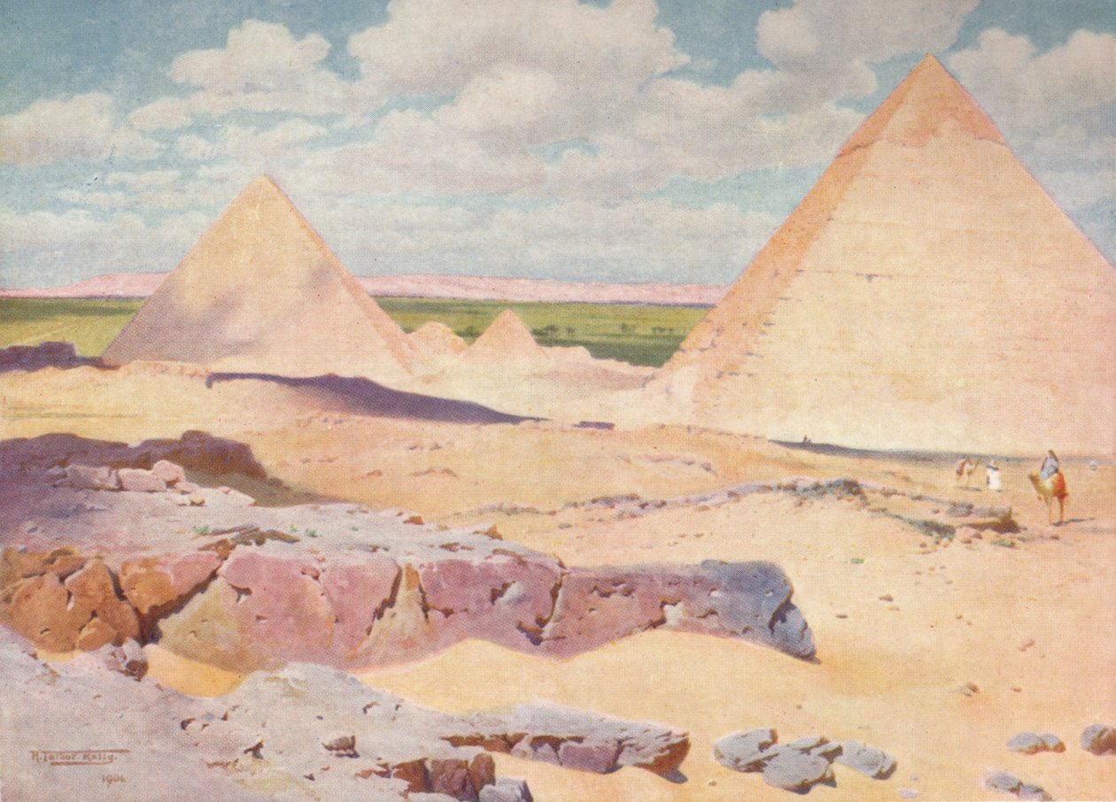 Le piramidi di Giza dal deserto, c1880, 1904 da Robert George Talbot Kelly
