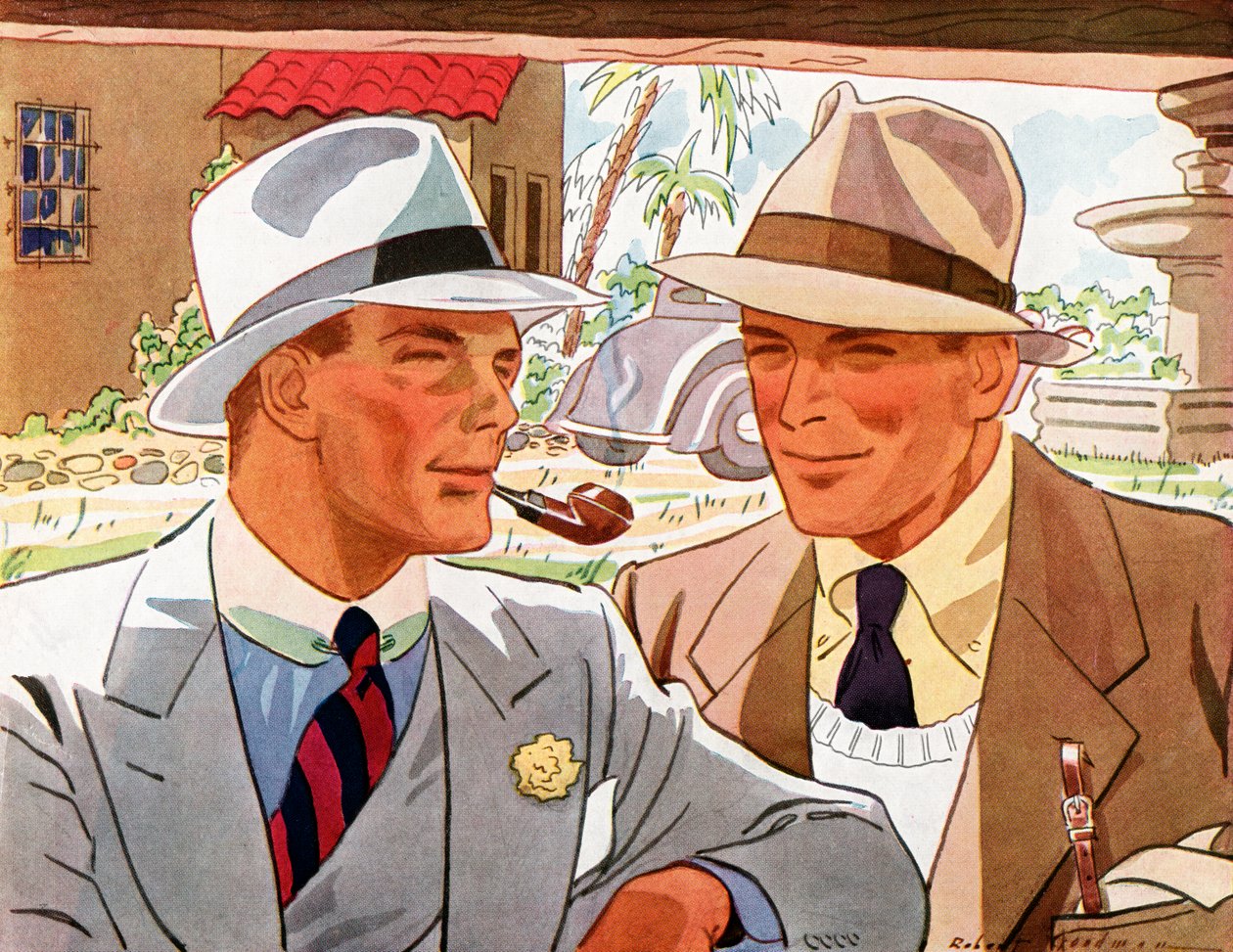 Due Uomini Molto Eleganti in Abiti e Cappelli da Robert Goodman