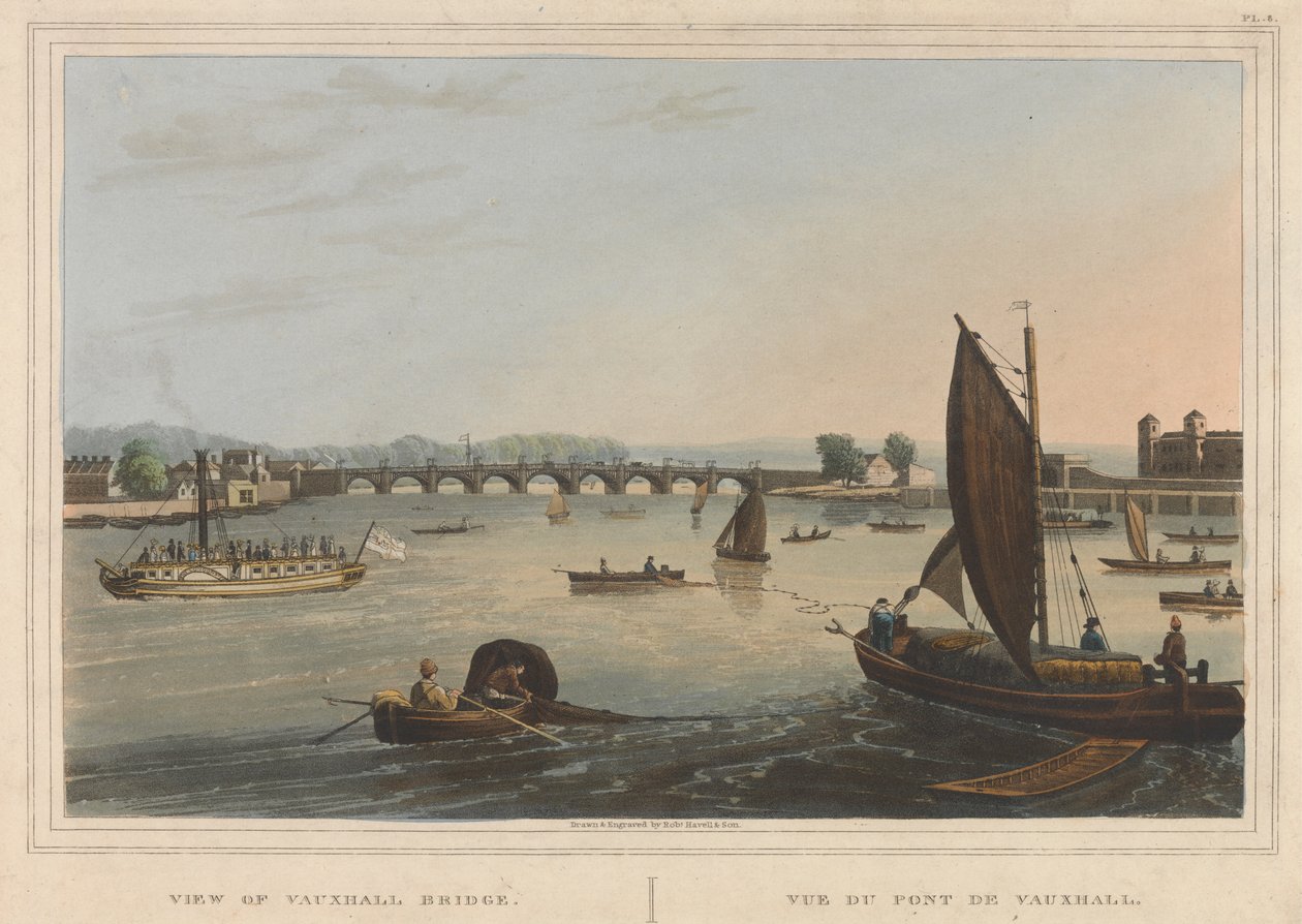 Vista del Ponte di Vauxhall da Robert Havell