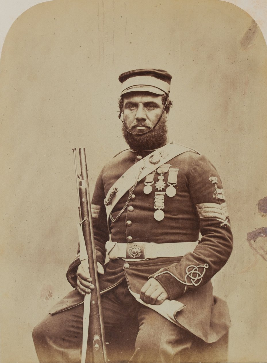 Sergente di colore J. Stanton, Royal Sappers and Miners, 1856 da Robert Howlett