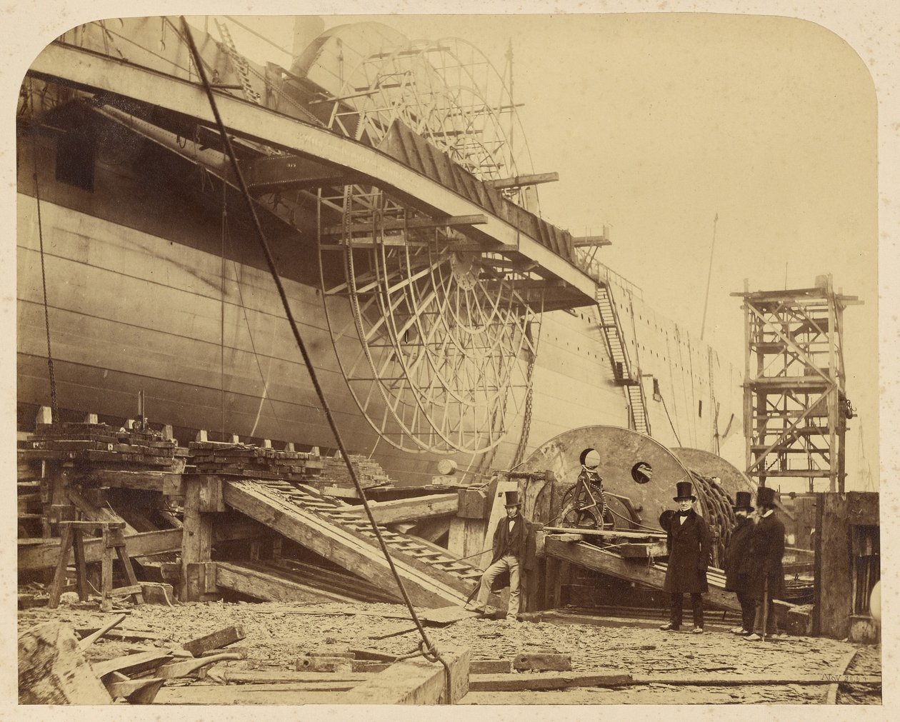 Il piroscafo "The Great Eastern" in costruzione nei bacini di Millwall da Robert Howlett