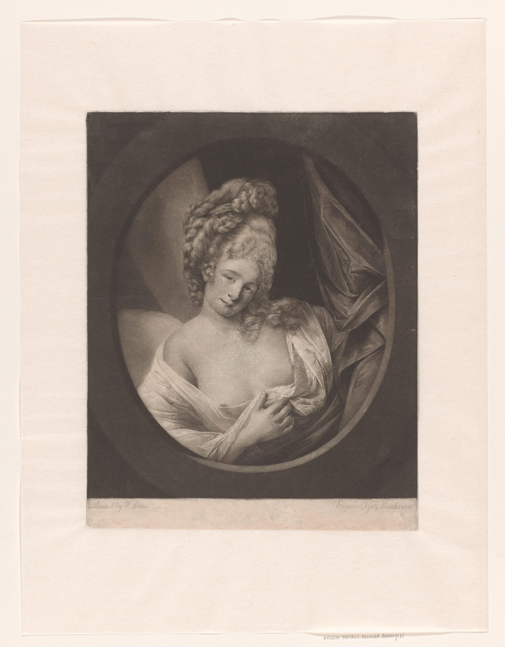Ritratto di una donna con décolleté parzialmente coperto in un boudoir, possibilmente Catherine Bampfylde da Robert John Dunkarton
