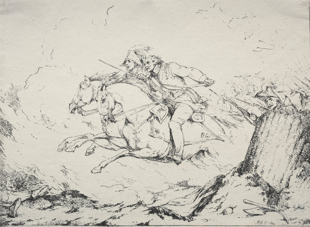 Specimens of Polyautography: Carica di Cavalleria, 1803 da Robert Kerr Porter