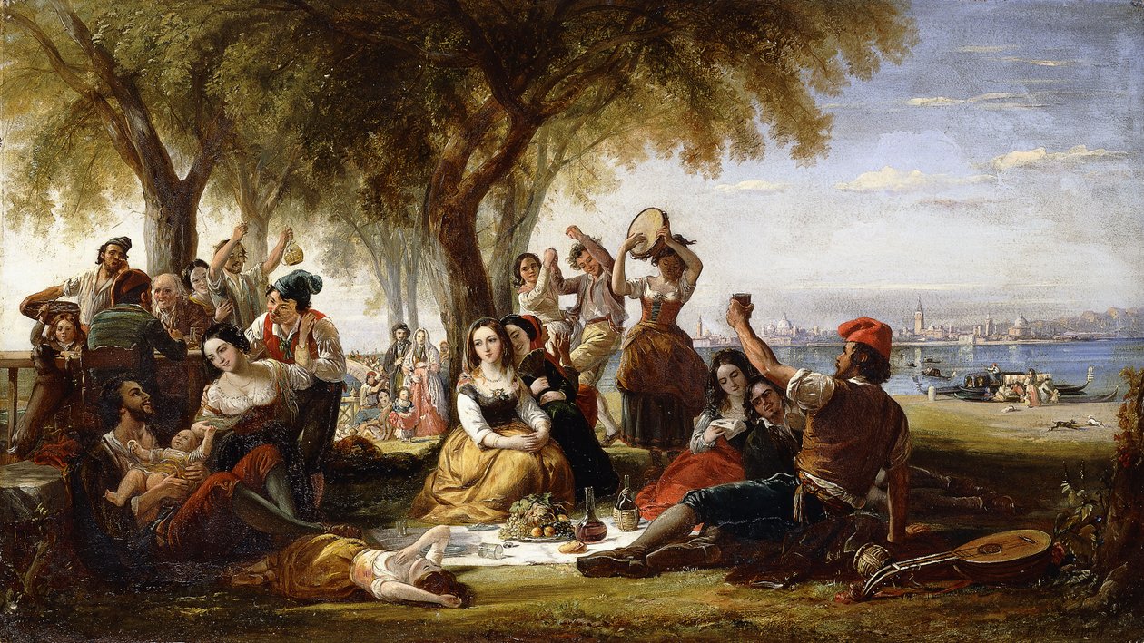 Una scena di festa, sul Lido, vicino a Venezia da Robert McInnes