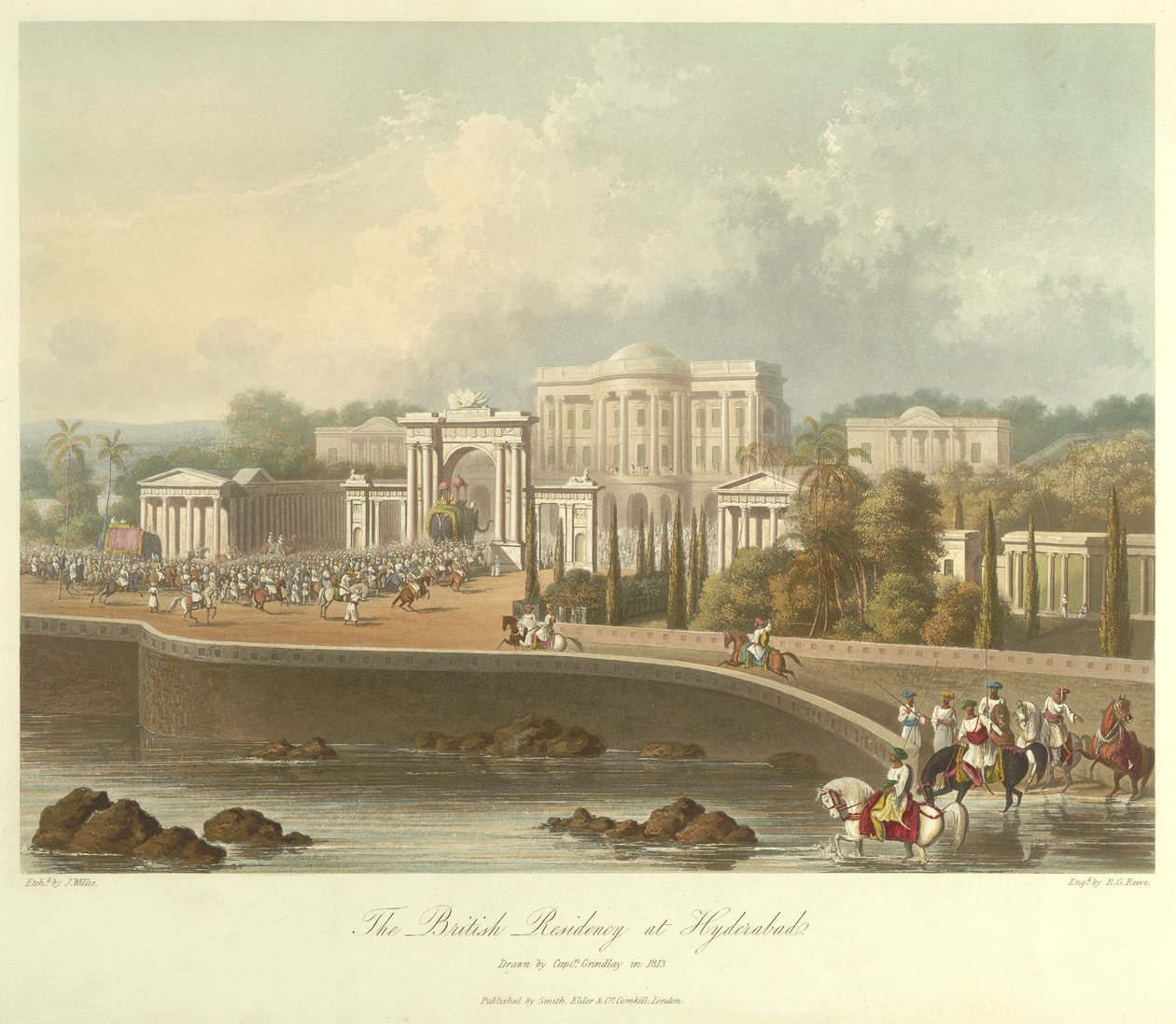 La Residenza britannica a Hyderabad, disegnata nel 1813 da Robert Melville Grindlay