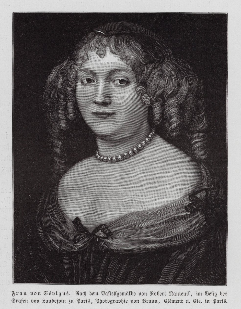 Madame de Sevigne, scrittrice francese (incisione) da Robert Nanteuil