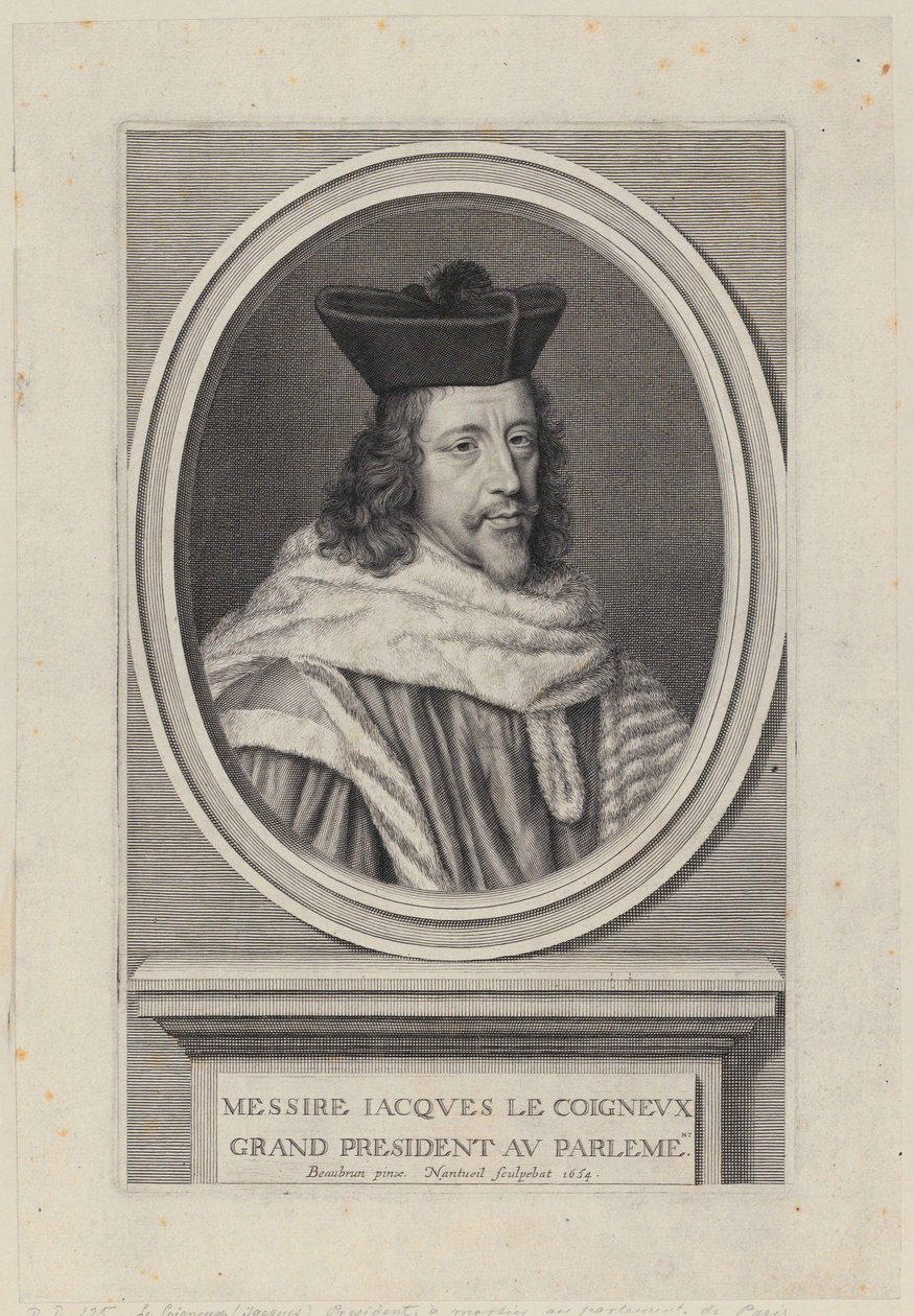Ritratto di Jacques Le Coigneux da Robert Nanteuil