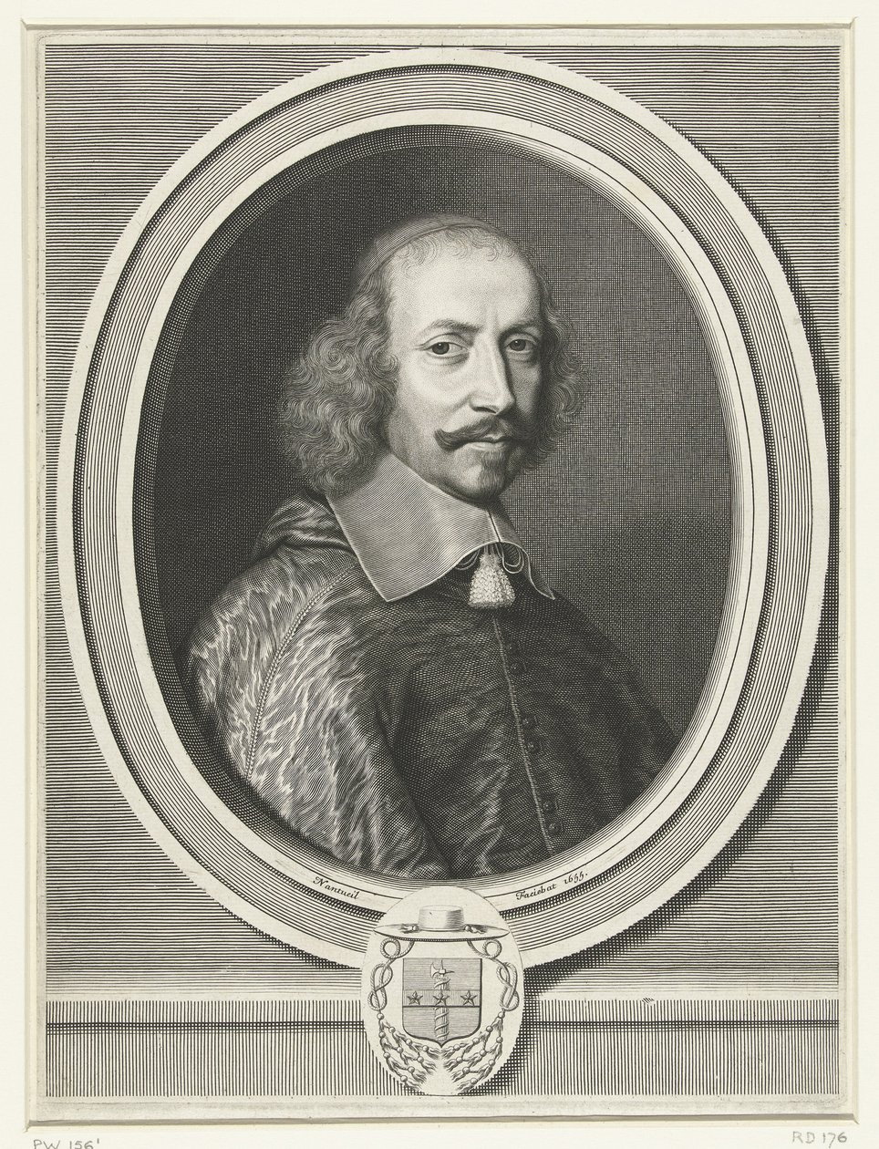 Ritratto del Cardinale Mazzarino, 1655 da Robert Nanteuil