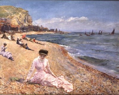 Ragazza su una spiaggia da Robert Ponsonby Staples