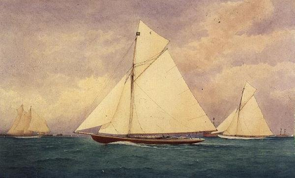 Lo Yacht da Corsa "Niagara" nel Solent, Hurst Point Oltre da Robert Pritchett