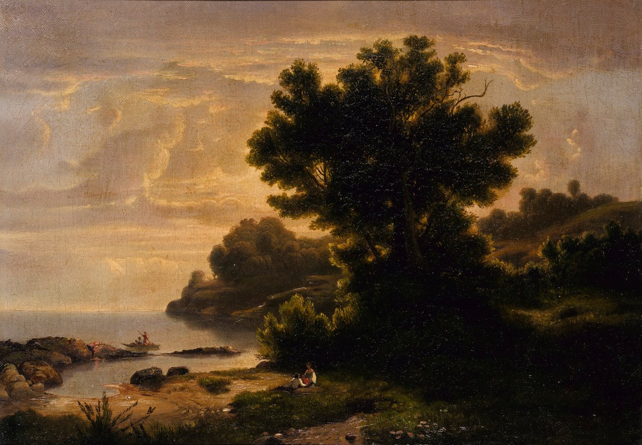 Paesaggio con famiglia sul lago da Robert S. Duncanson