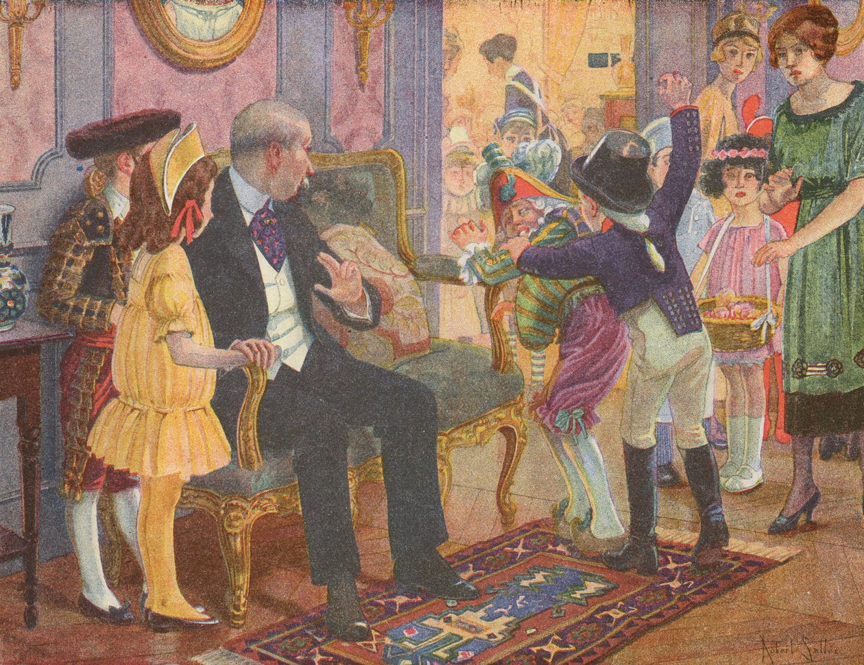 Una festa per bambini (litografia a colori) da Robert Salles