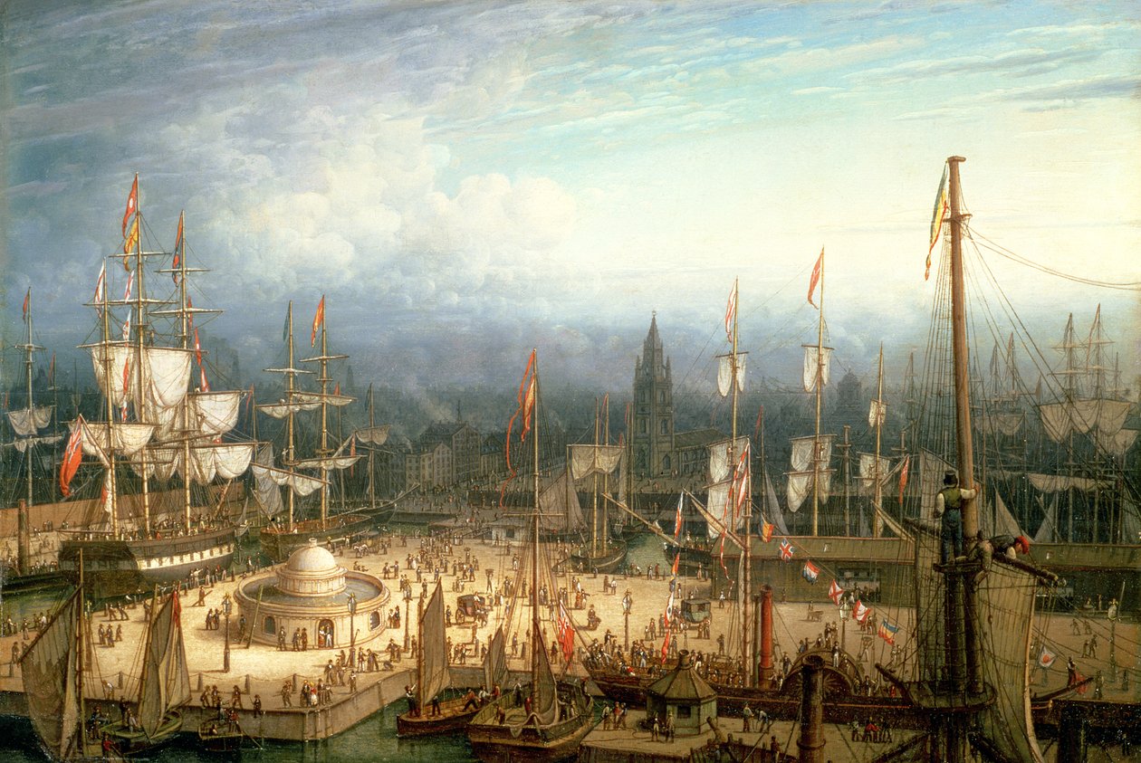 Nave Clipper a Quattro Alberi nel Porto di Liverpool, c.1810 da Robert Salmon