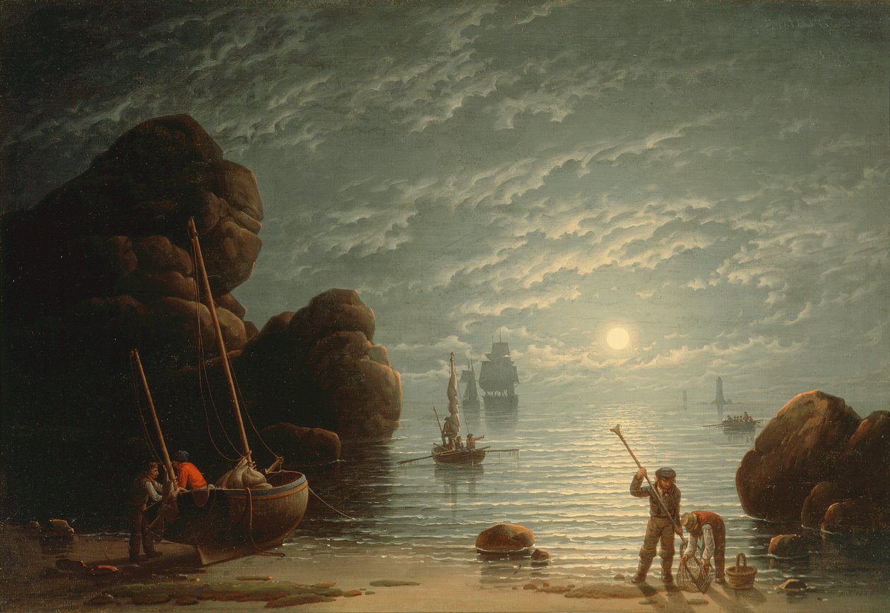 Scena costiera al chiaro di luna da Robert Salmon