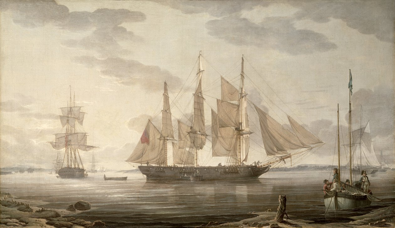 Navi in porto, 1805 da Robert Salmon