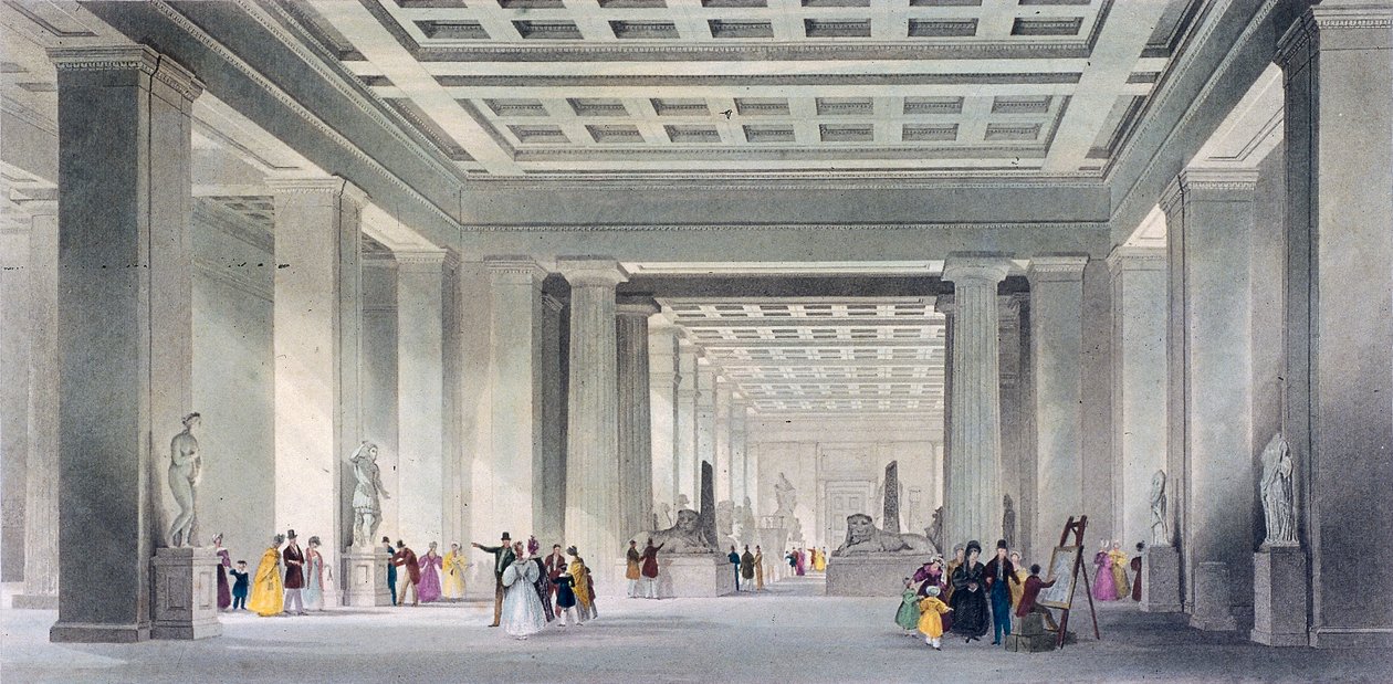 Il Grand Central e i saloni egiziani, British Museum, Holborn, Londra, c1836 da Robert Sands