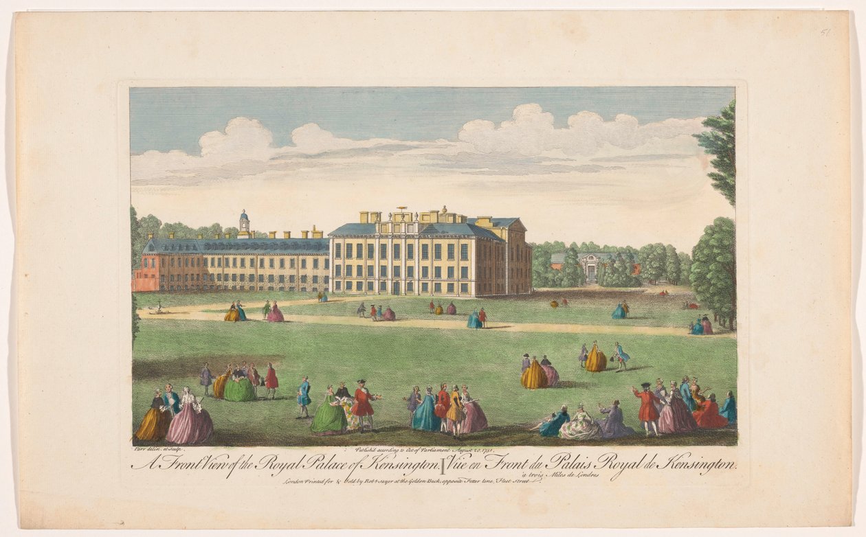 Vista su Kensington Palace a Londra da Robert Sayer