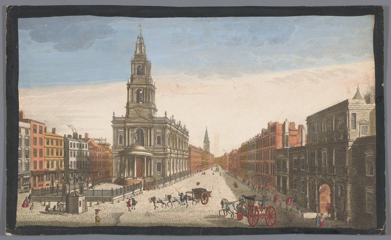 Veduta di Somerset House e della chiesa di Saint Mary-le-Strand a Londra da Robert Sayer