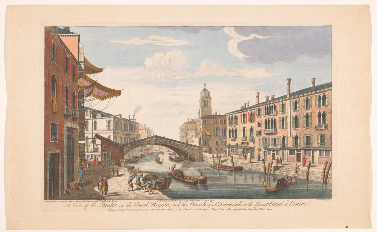Veduta del Ponte delle Guglie sul Canale di Cannaregio a Venezia da Robert Sayer