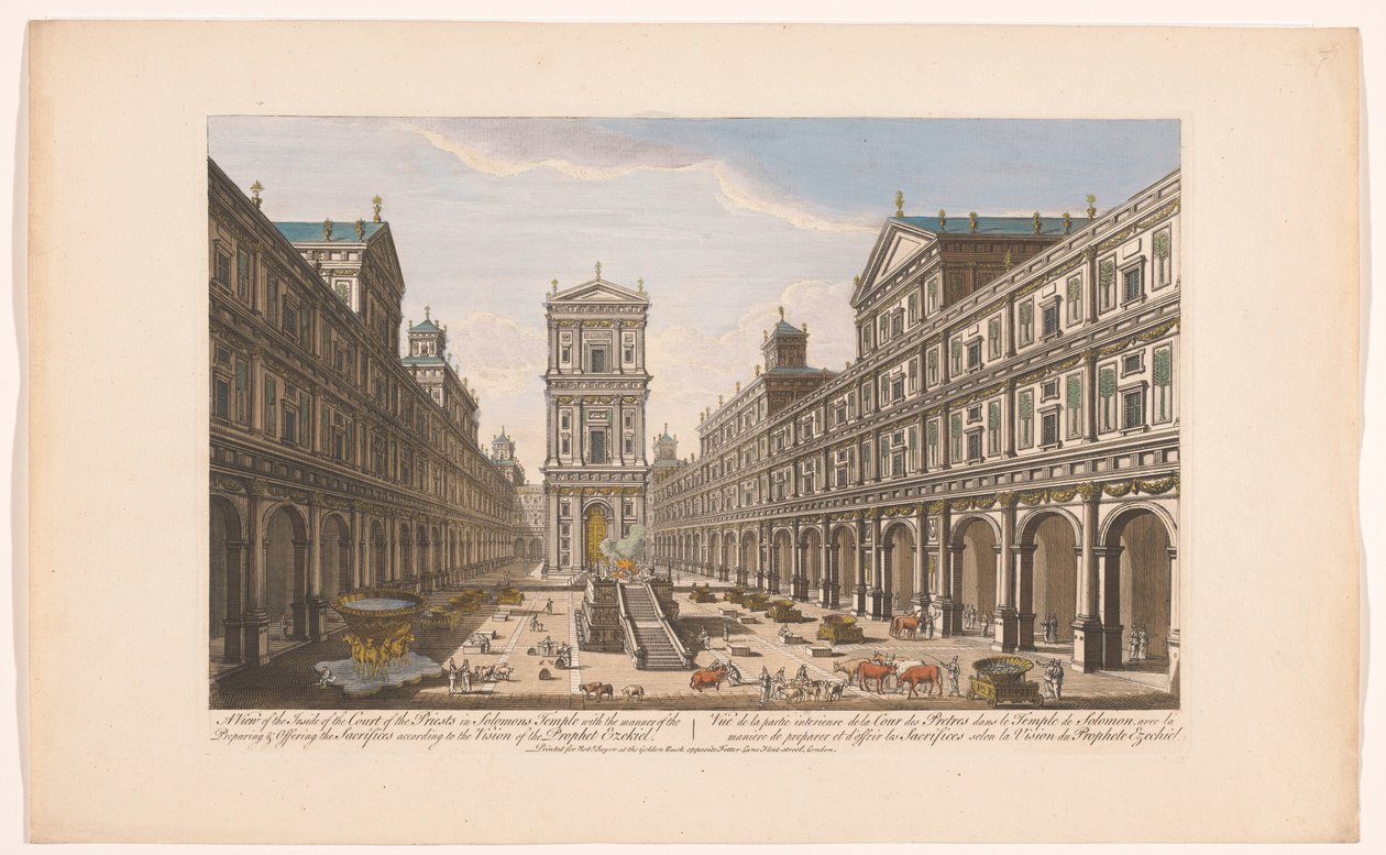 Vista del cortile interno del Tempio di Salomone da Robert Sayer