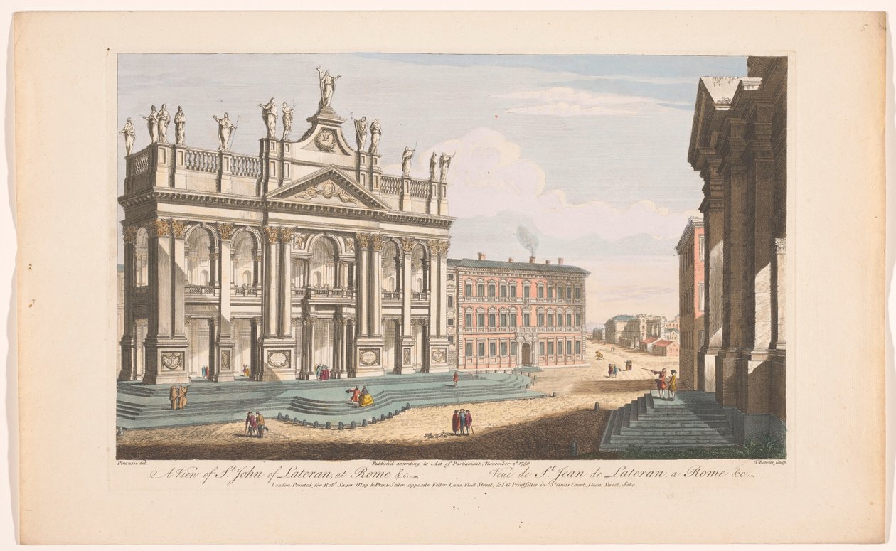 Veduta della basilica di San Giovanni in Laterano a Roma da Robert Sayer