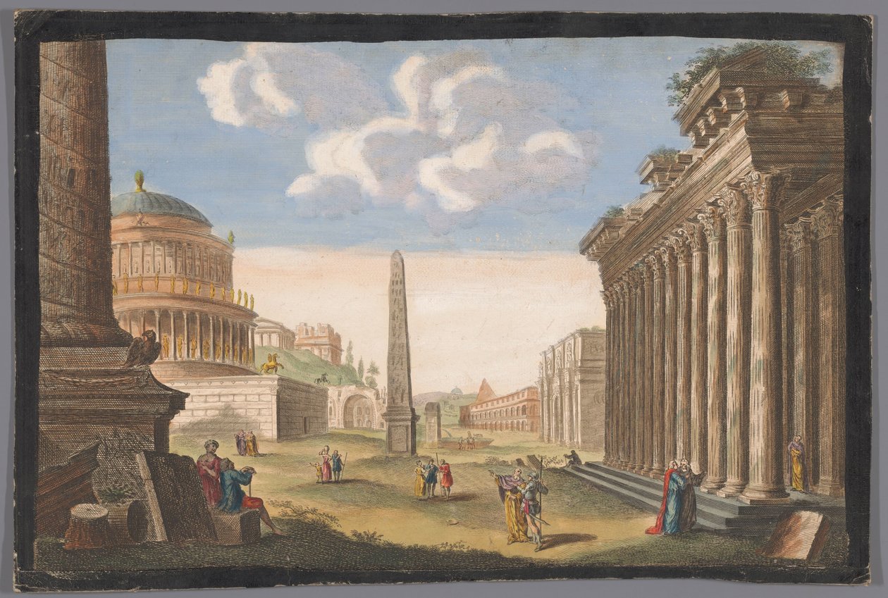Veduta delle rovine della Colonna di Traiano, l