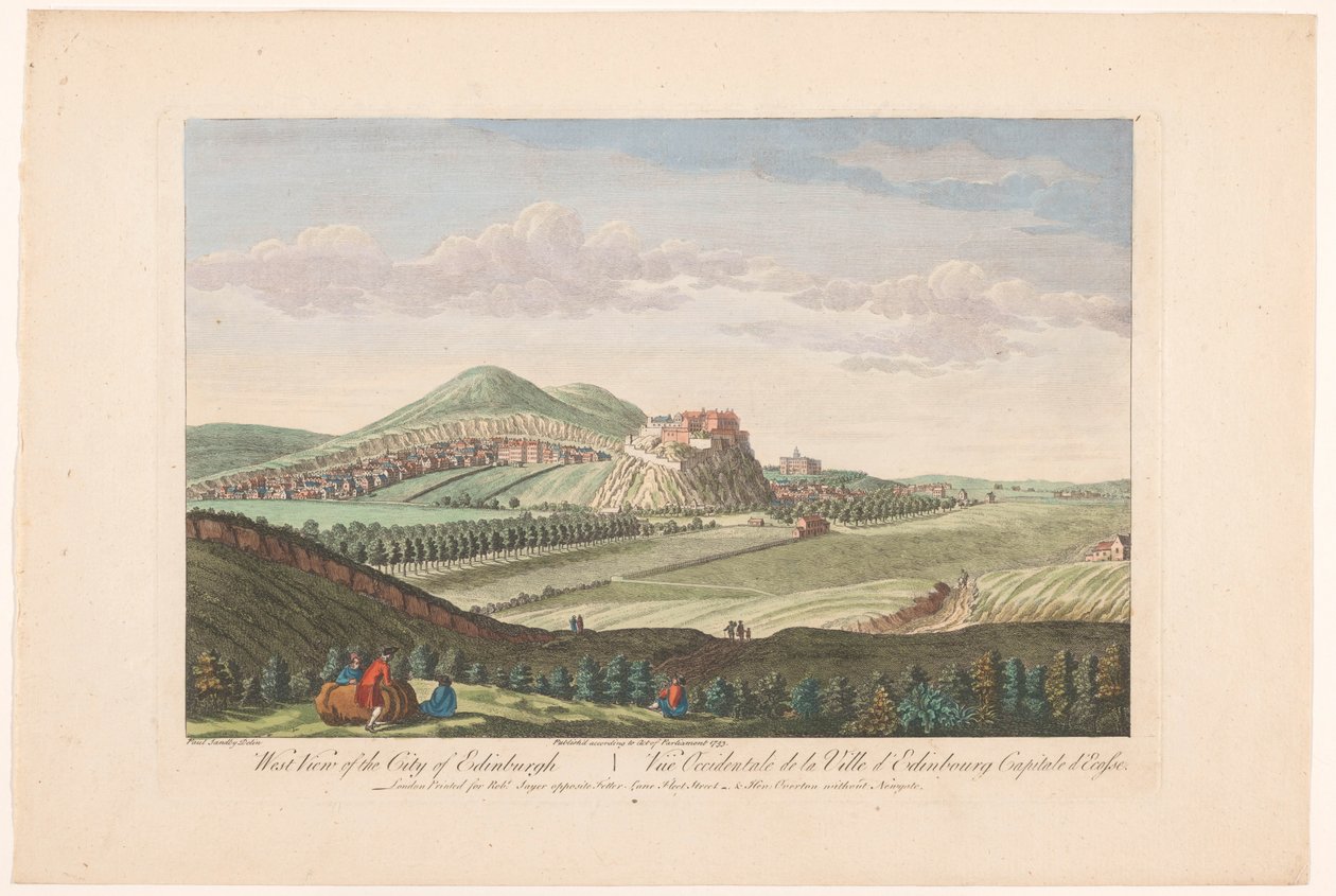 Vista occidentale della città di Edimburgo (titolo sull