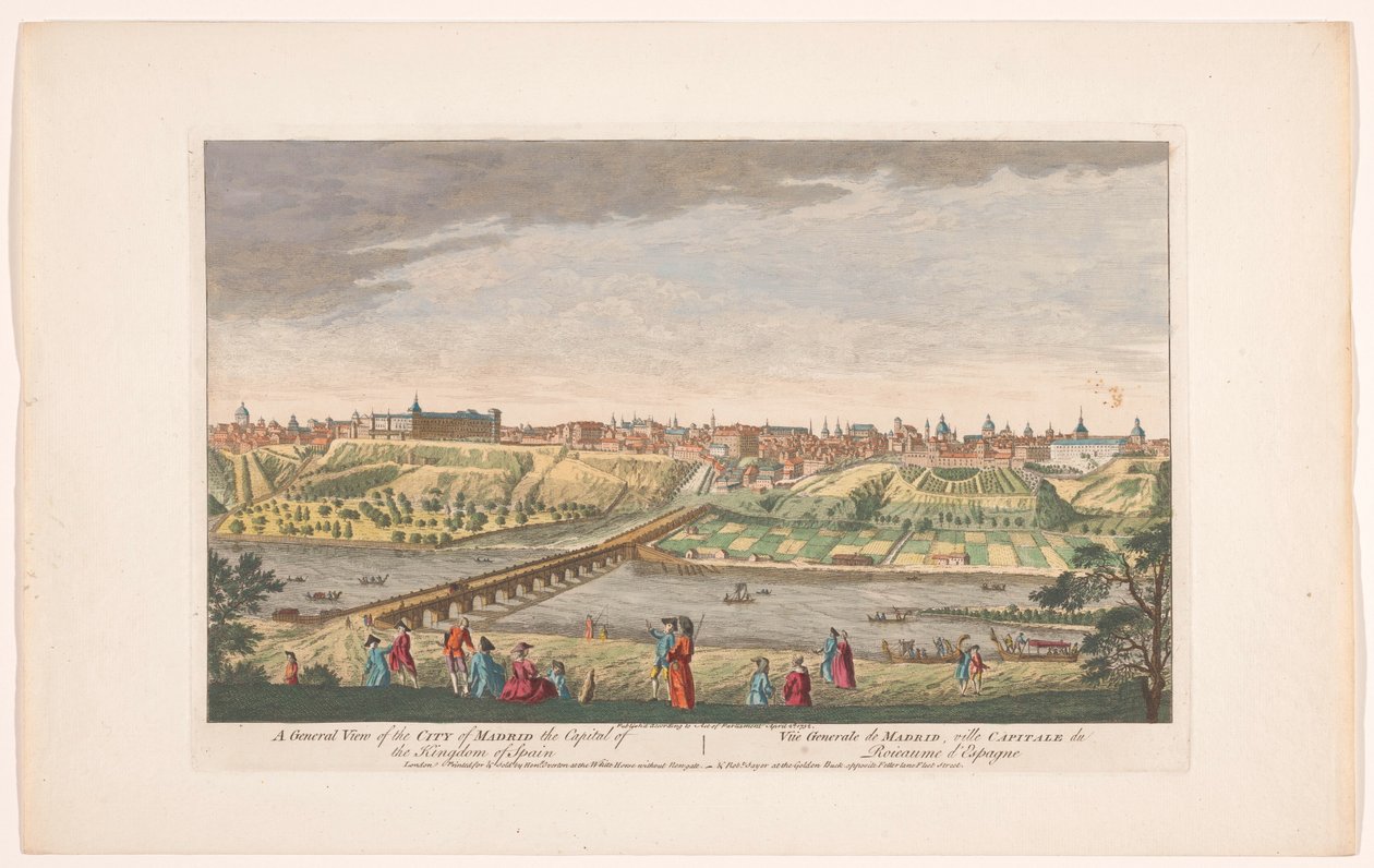 Veduta generale della città di Madrid da Robert Sayer