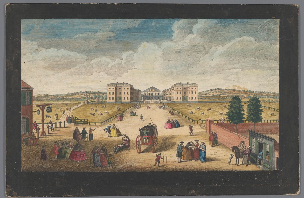 Veduta del Foundling Hospital a Londra da Robert Sayer