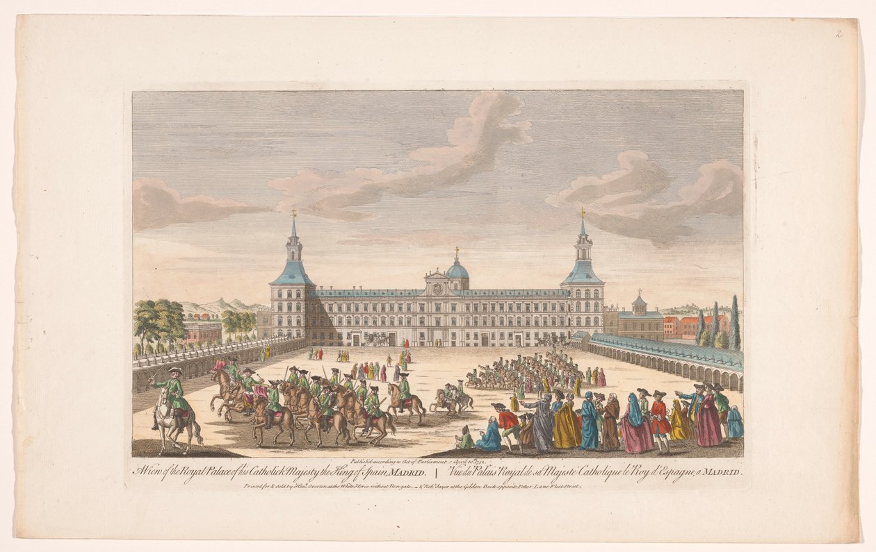 Veduta del Palazzo Reale di Madrid da Robert Sayer