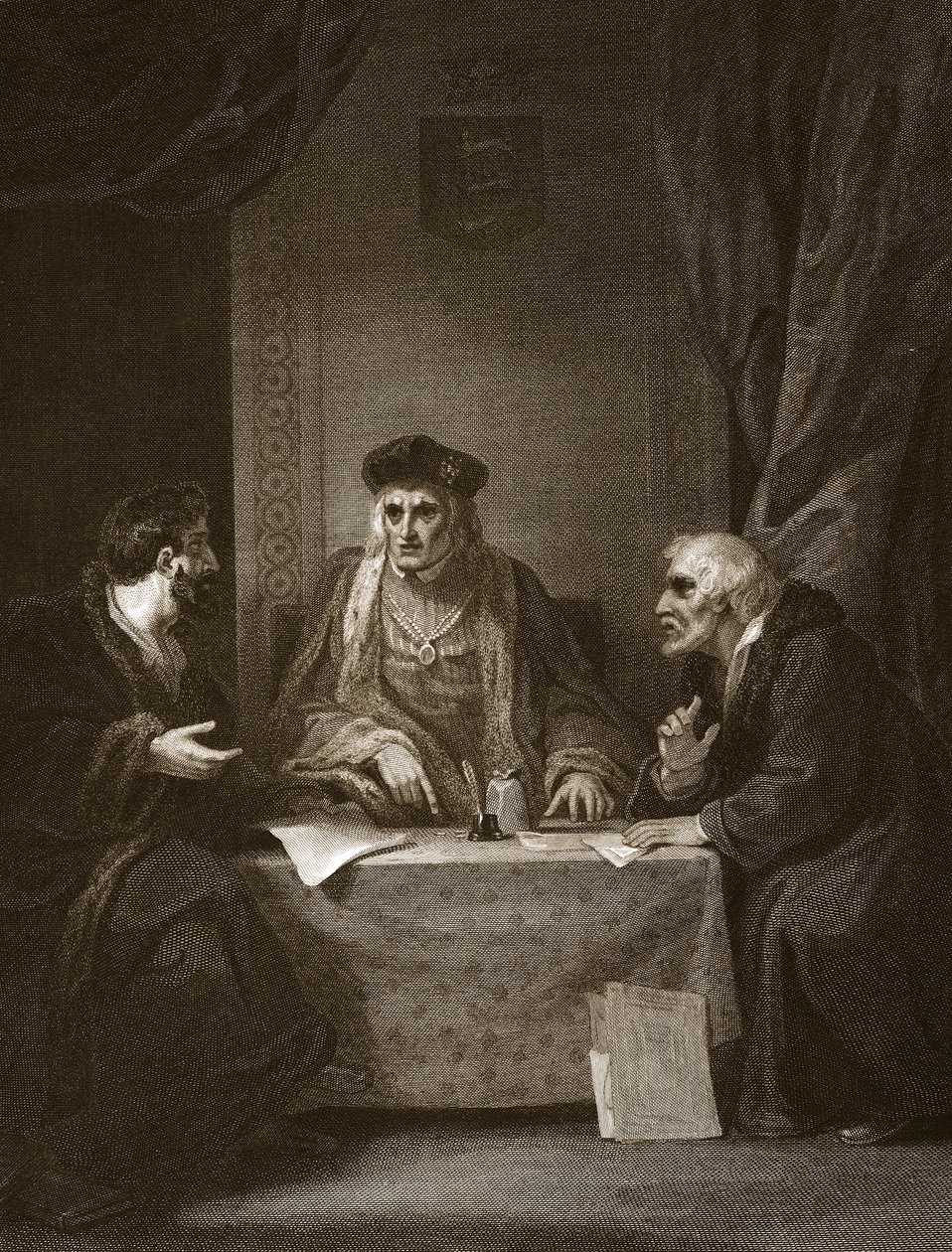 Enrico VII con Empson e Dudley, inciso da Worthington, illustrazione da 