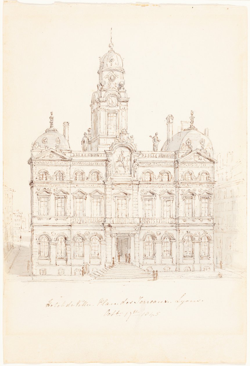Hôtel de Ville, Place des Terreaux, Lione da Robert Smirke