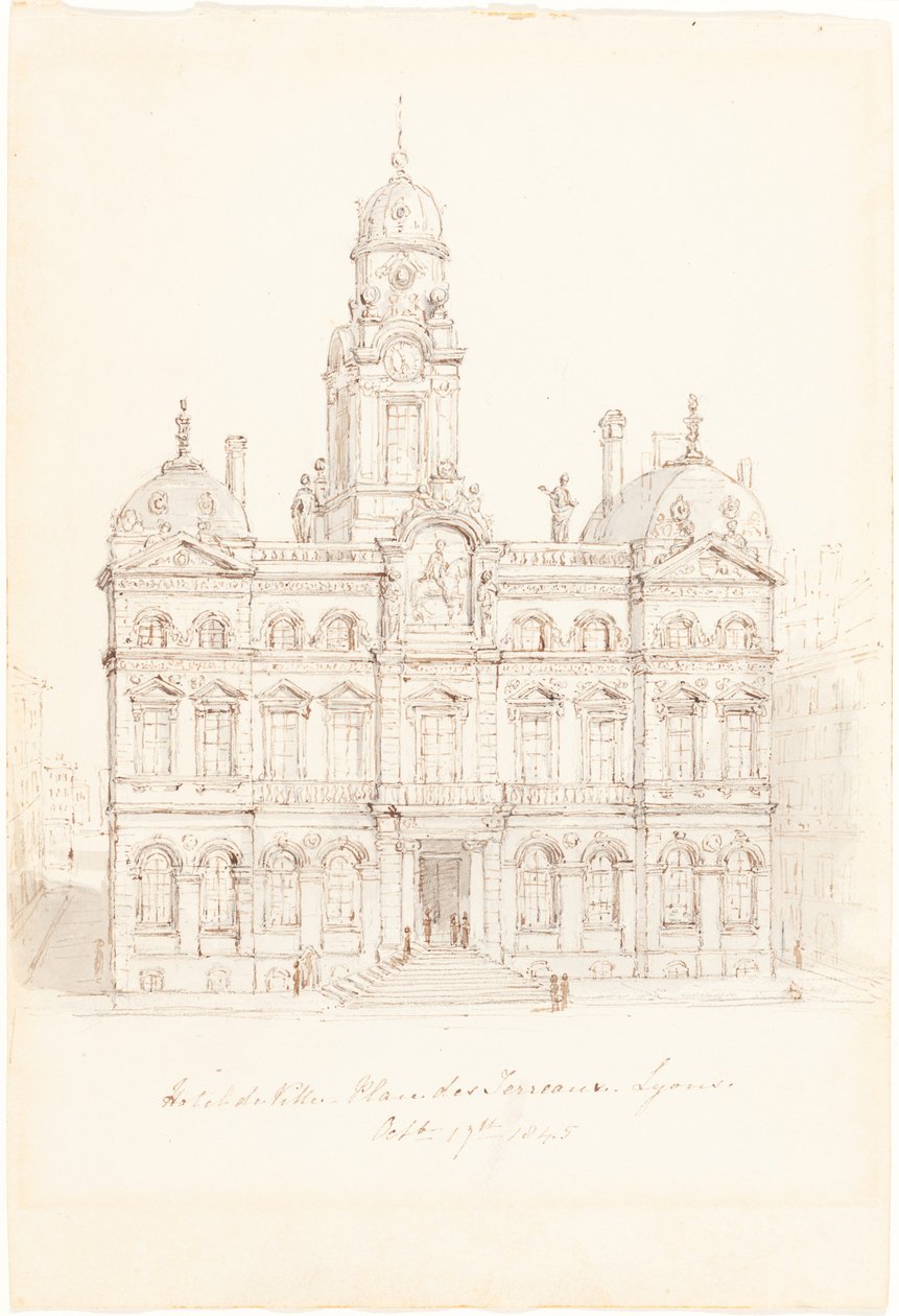 Hôtel de Ville, Place des Terreaux, Lione da Robert Smirke