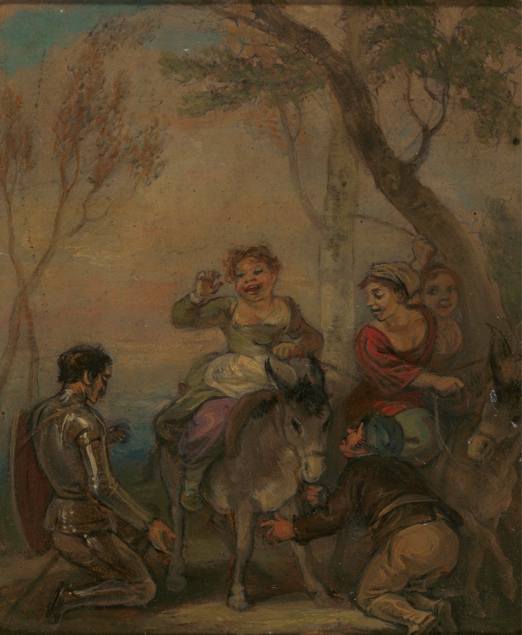 Illustrazione per Don Chisciotte (con figure su un asino) da Robert Smirke