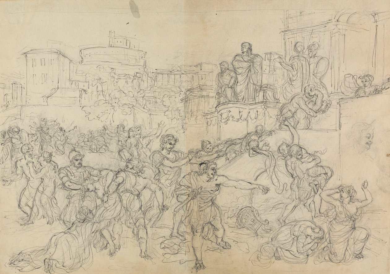 Schizzo dei Goti che Entrano a Roma, dal dramma di Shakespeare, Tito Andronico da Robert Smirke