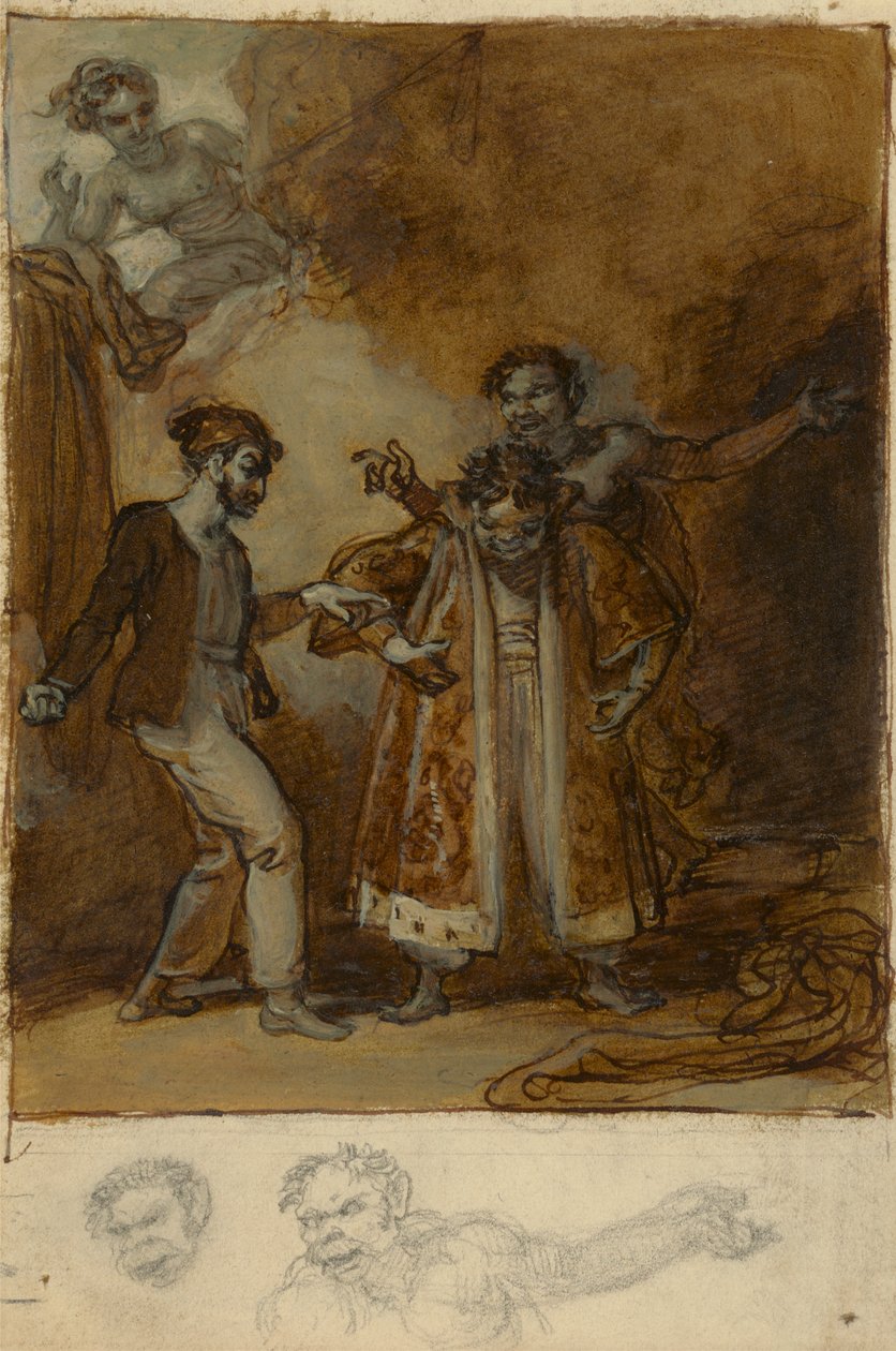 Stephano, Trinculo e Calibano con il guardaroba magico di Prospero da Robert Smirke