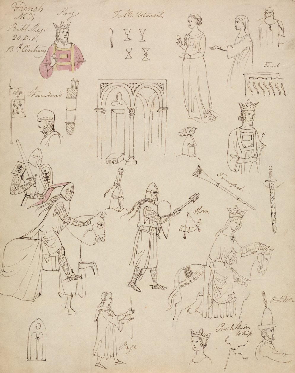 Studi da un registro della Bibbia manoscritto francese da Robert Smirke