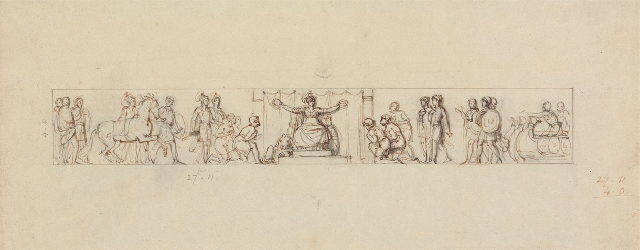 Studio per un Rilievo con Figure Romaniche da Robert Smirke